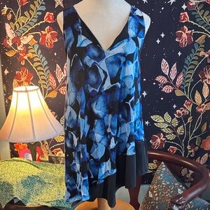 Simply Vera Vera Wang Blue and Black Floral Dress